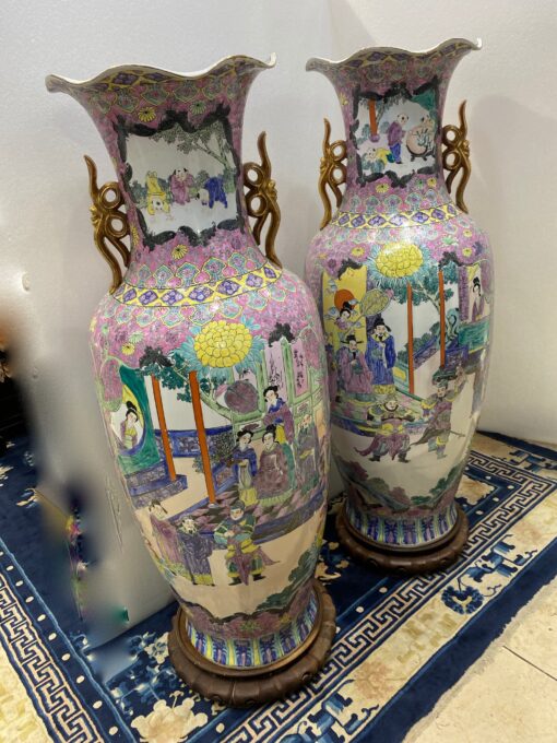 1950' Pair of Republic of China Vases H 127 cm - Image 11