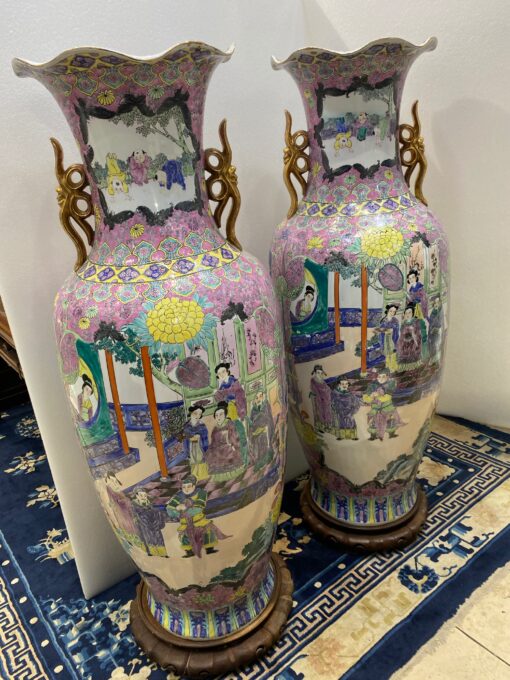 1950' Pair of Republic of China Vases H 127 cm - Image 10