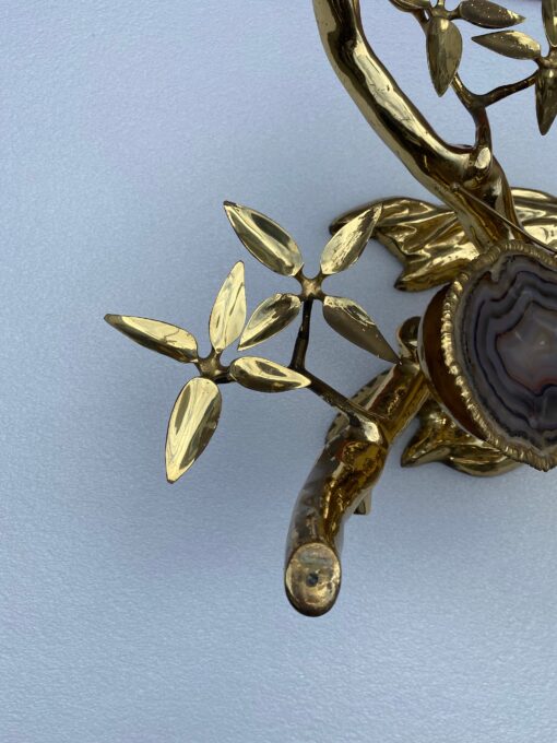 1970 'Enlightening Bonzai Coffee Table On Sand Dune In Gilt Bronze Isabelle Faure Or Duval Brasseur With Butterfly Wings In Agate - Image 15
