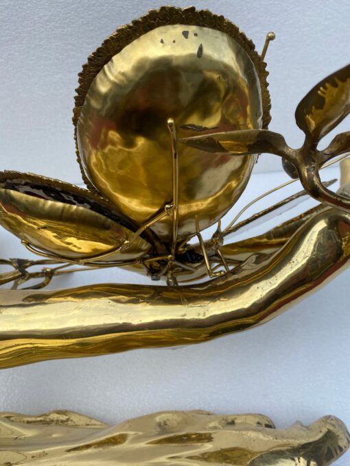 1970 'Enlightening Bonzai Coffee Table On Sand Dune In Gilt Bronze Isabelle Faure Or Duval Brasseur With Butterfly Wings In Agate - Image 8