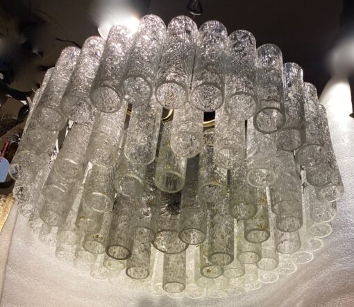1970′ Chandelier Doria 4 Levels 60 Blown Glass Crystals Design Venini Murano - Image 13