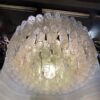 1970′ Chandelier Doria 4 Levels 60 Blown Glass Crystals Design Venini Murano - Image 9
