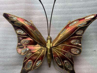 1970′ Wall Lamp Or Ceiling Butterfly Enlightening Style Duval Brasseur or Isabelle Faure For Honoré de Paris, Wingspan 71 cm
