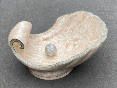 1970 'Coffee Table With Pearl Oyster In Resin In Imitation Of Tessellated Marble For Romeo
