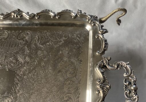 1950/70 Rolling Bar With Swan Neck Rocaille Style Silver Metal From Parisian Palace - Image 12