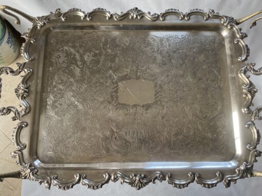 1950/70 Rolling Bar With Swan Neck Rocaille Style Silver Metal From Parisian Palace - Image 11