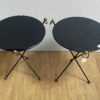 1940/50′ Pair Or Similar Wrought Iron And Brass Pedestal Tables Jacques Adnet Style Diameter 50 cm - Image 2