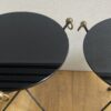 1940/50′ Pair Or Similar Wrought Iron And Brass Pedestal Tables Jacques Adnet Style Diameter 50 cm - Image 5