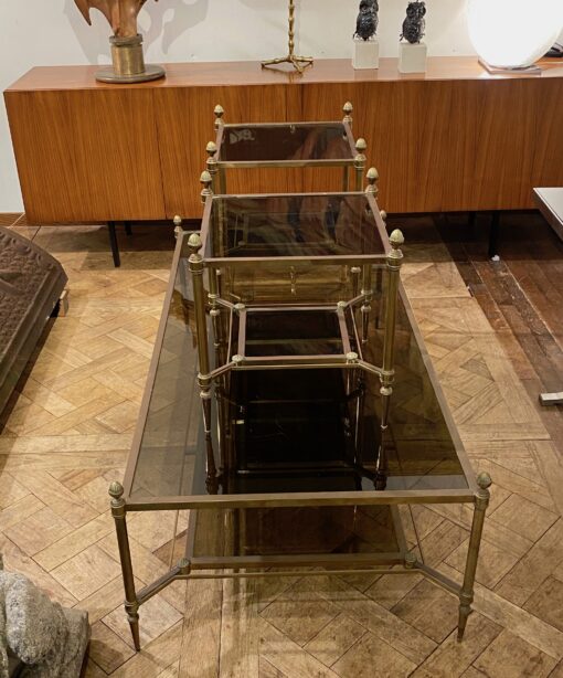 1950/70′ Pair Ends Of Sofa Maison Jansen Glazed 43 x 43 x  48 cm