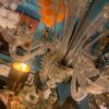 1950'  Lustre Cristal Murano Avec Inclusions Feuilles d’Or 6 Branches H 110 Ø 86 cm – Image 13