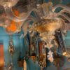 1950'  Lustre Cristal Murano Avec Inclusions Feuilles d’Or 6 Branches H 110 Ø 86 cm – Image 11