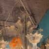 1950'  Lustre Cristal Murano Avec Inclusions Feuilles d’Or 6 Branches H 110 Ø 86 cm – Image 10