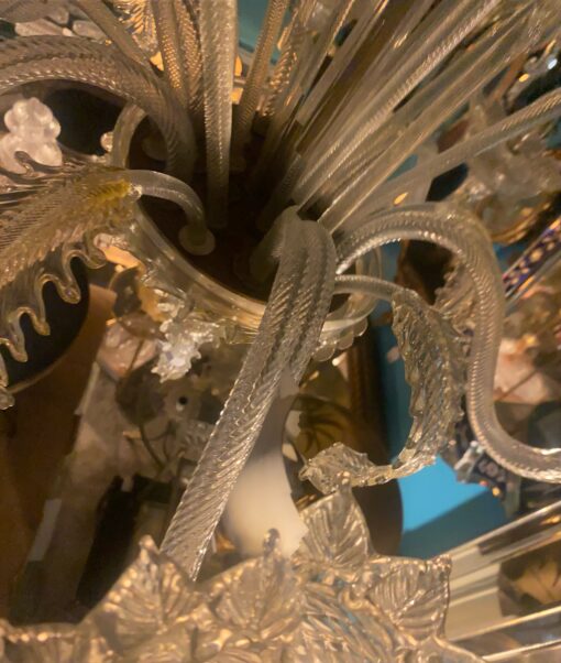 1950' Chandelier Murano Cristal and Gold With 6 Lights Arms H 110 Ø 86 cm - Image 6
