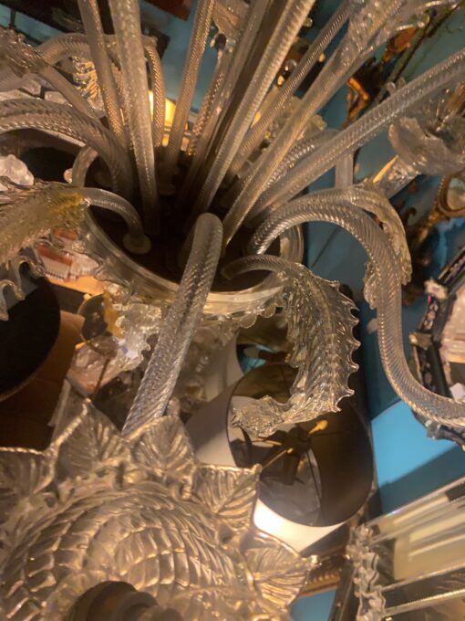 1950' Chandelier Murano Cristal and Gold With 6 Lights Arms H 110 Ø 86 cm - Image 3