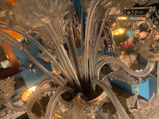 1950' Chandelier Murano Cristal and Gold With 6 Lights Arms H 110 Ø 86 cm - Image 2