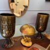 1970′ Paire de Lampes Cristal Murano Noir et Or Attribuées à Toso H 56 cm – Image 10