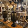 1970′ Paire de Lampes Cristal Murano Noir et Or Attribuées à Toso H 56 cm – Image 3