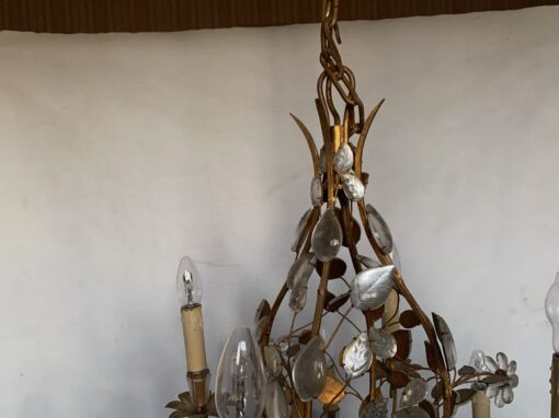 1950/70 Lustre  Maison Baguès Feuillage Et Fleurs 12 Lumiéres  Ø 80 H 82 + 50 cm – Image 12