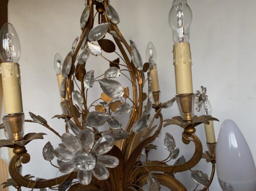 1950/70 Lustre  Maison Baguès Feuillage Et Fleurs 12 Lumiéres  Ø 80 H 82 + 50 cm – Image 10