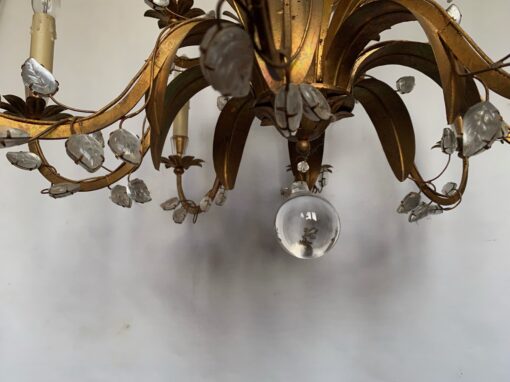 1950/70 Lustre  Maison Baguès Feuillage Et Fleurs 12 Lumiéres  Ø 80 H 82 + 50 cm – Image 8