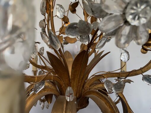 1950/70 Lustre  Maison Baguès Feuillage Et Fleurs 12 Lumiéres  Ø 80 H 82 + 50 cm – Image 5