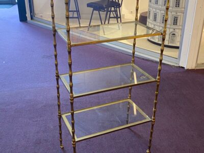 1970′ Bronze Shelf at 4 Levels Maison Baguès Glass Trays 31 X 56 H 118 cm