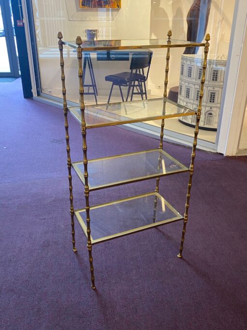 1970′ Bronze Shelf at 4 Levels Maison Baguès Glass Trays 31 X 56 H 118 cm