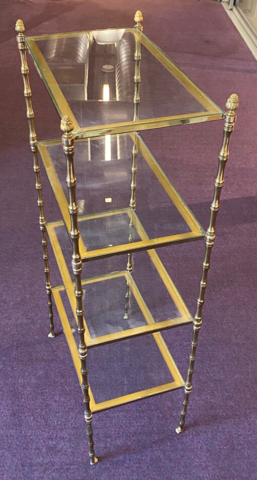1970′ Bronze Shelf at 4 Levels Maison Baguès Glass Trays 31 X 56 H 118 cm - Image 13