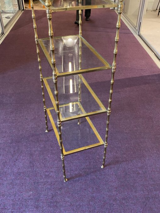1970′ Bronze Shelf at 4 Levels Maison Baguès Glass Trays 31 X 56 H 118 cm - Image 12