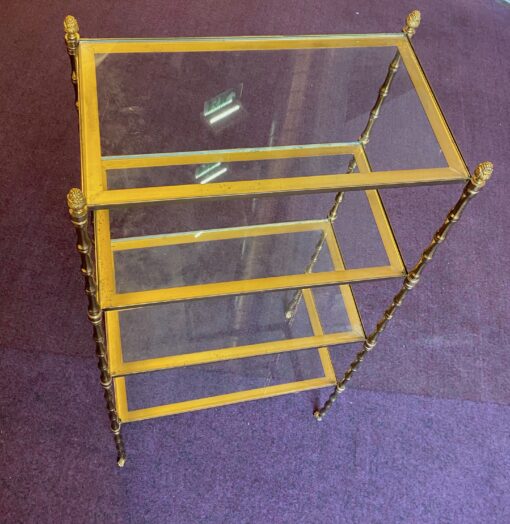 1970′ Bronze Shelf at 4 Levels Maison Baguès Glass Trays 31 X 56 H 118 cm - Image 9