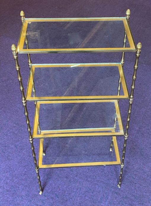 1970′ Bronze Shelf at 4 Levels Maison Baguès Glass Trays 31 X 56 H 118 cm - Image 8