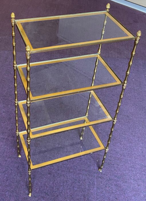 1970′ Bronze Shelf at 4 Levels Maison Baguès Glass Trays 31 X 56 H 118 cm - Image 7