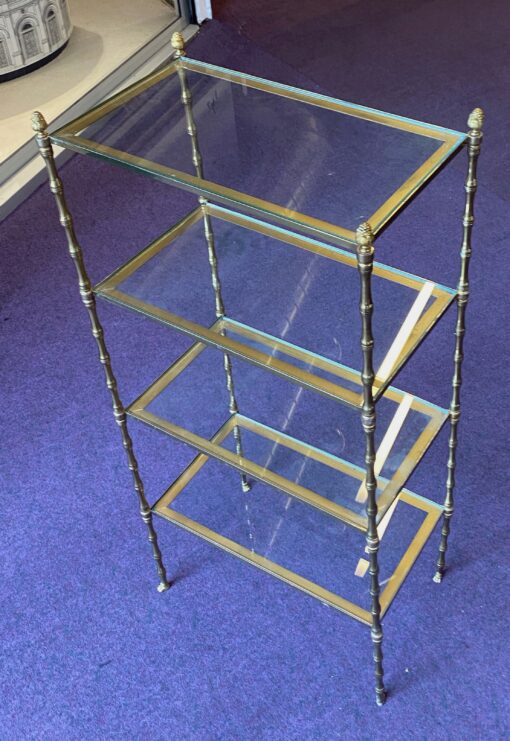 1970′ Bronze Shelf at 4 Levels Maison Baguès Glass Trays 31 X 56 H 118 cm - Image 6
