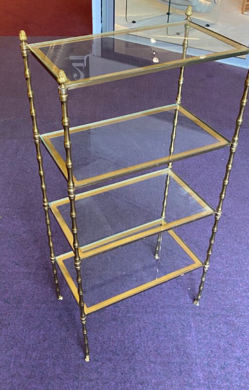 1970′ Bronze Shelf at 4 Levels Maison Baguès Glass Trays 31 X 56 H 118 cm - Image 4