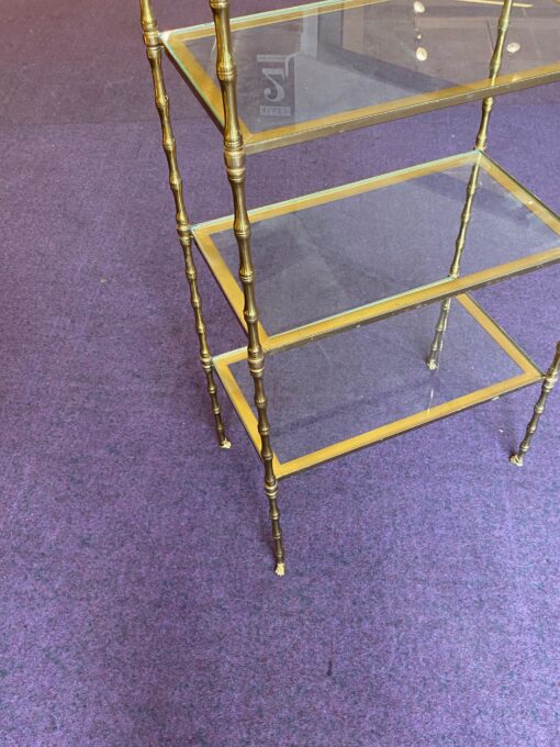 1970′ Bronze Shelf at 4 Levels Maison Baguès Glass Trays 31 X 56 H 118 cm - Image 3
