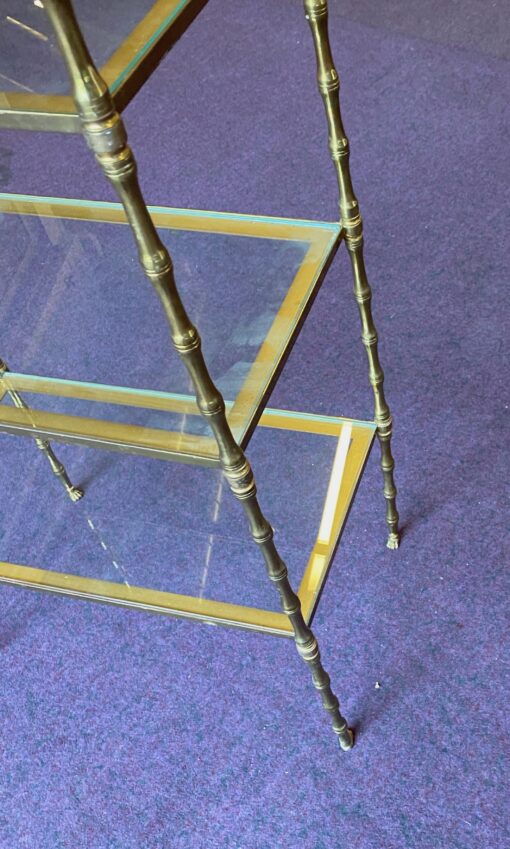 1970′ Bronze Shelf at 4 Levels Maison Baguès Glass Trays 31 X 56 H 118 cm - Image 2