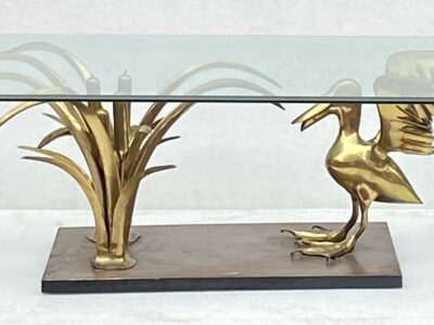 1970 'Pelican And Reed Coffee Table In Bronze By Christian Techoueyres