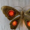 1970’ Bronze or Brass Butterfly Wall Lamp, Duval Brasseur Or Isabelle Faure, 4 Bulbs, Agate Wings: 40 x H 33 cm - Image 10