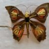 1970’ Bronze or Brass Butterfly Wall Lamp, Duval Brasseur Or Isabelle Faure, 4 Bulbs, Agate Wings: 40 x H 33 cm - Image 9
