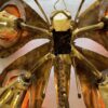 1970’ Bronze or Brass Butterfly Wall Lamp, Duval Brasseur Or Isabelle Faure, 4 Bulbs, Agate Wings: 40 x H 33 cm - Image 8