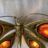 1970’ Bronze or Brass Butterfly Wall Lamp, Duval Brasseur Or Isabelle Faure, 4 Bulbs, Agate Wings: 40 x H 33 cm - Image 7