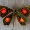 1970’ Bronze or Brass Butterfly Wall Lamp, Duval Brasseur Or Isabelle Faure, 4 Bulbs, Agate Wings: 40 x H 33 cm - Image 6