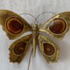 1970’ Bronze or Brass Butterfly Wall Lamp, Duval Brasseur Or Isabelle Faure, 4 Bulbs, Agate Wings: 40 x H 33 cm - Image 5