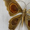 1970’ Bronze or Brass Butterfly Wall Lamp, Duval Brasseur Or Isabelle Faure, 4 Bulbs, Agate Wings: 40 x H 33 cm - Image 3