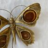 1970’ Bronze or Brass Butterfly Wall Lamp, Duval Brasseur Or Isabelle Faure, 4 Bulbs, Agate Wings: 40 x H 33 cm - Image 2