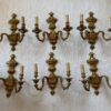 1970/80 Series Of 6 Wall Lights In Gilt Bronze In The Style Of LXVI Signed Maison Baguès 36 X H 39 cm