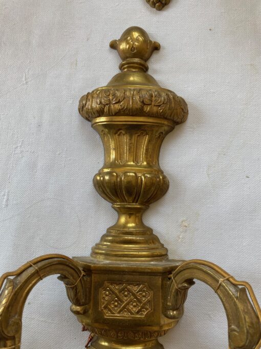 1970/80 Series Of 6 Wall Lights In Gilt Bronze In The Style Of LXVI Signed Maison Baguès 36 X H 39 cm - Image 10