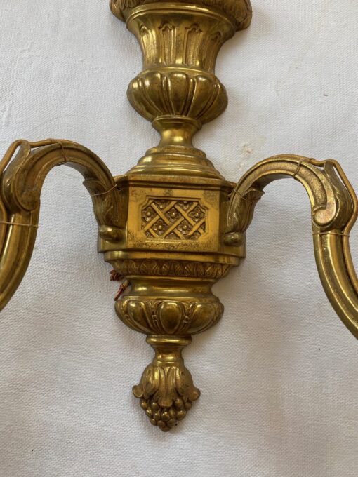 1970/80 Series Of 6 Wall Lights In Gilt Bronze In The Style Of LXVI Signed Maison Baguès 36 X H 39 cm - Image 8