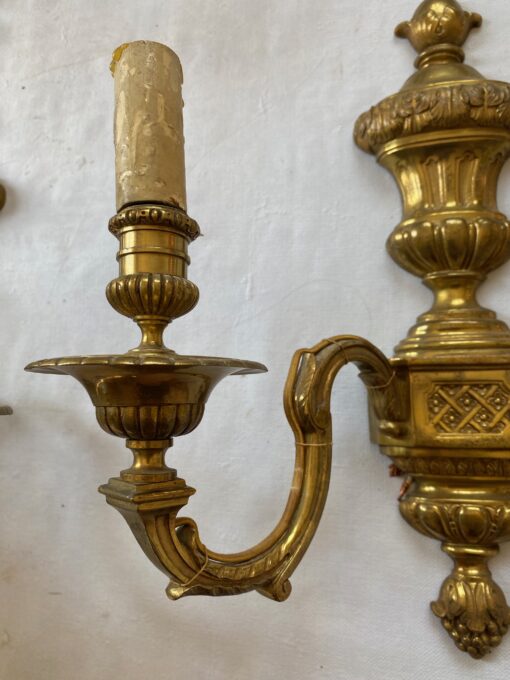 1970/80 Series Of 6 Wall Lights In Gilt Bronze In The Style Of LXVI Signed Maison Baguès 36 X H 39 cm - Image 7