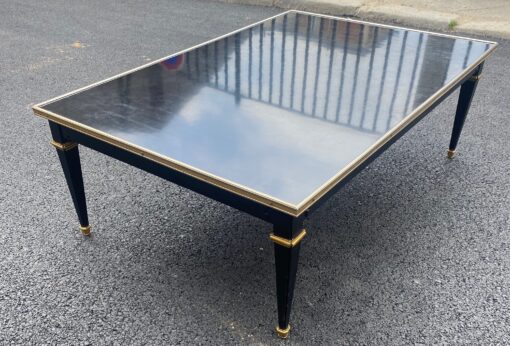 1950/70 Coffee Table Wood Lacquered Black Maison Jansen By Gerard MILLE 121 x 81 cm - Image 7